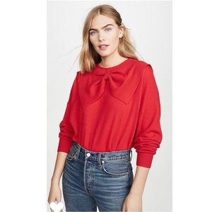 THE GREAT. The Cashmere Bow Sweater in Poinsettia Size 2